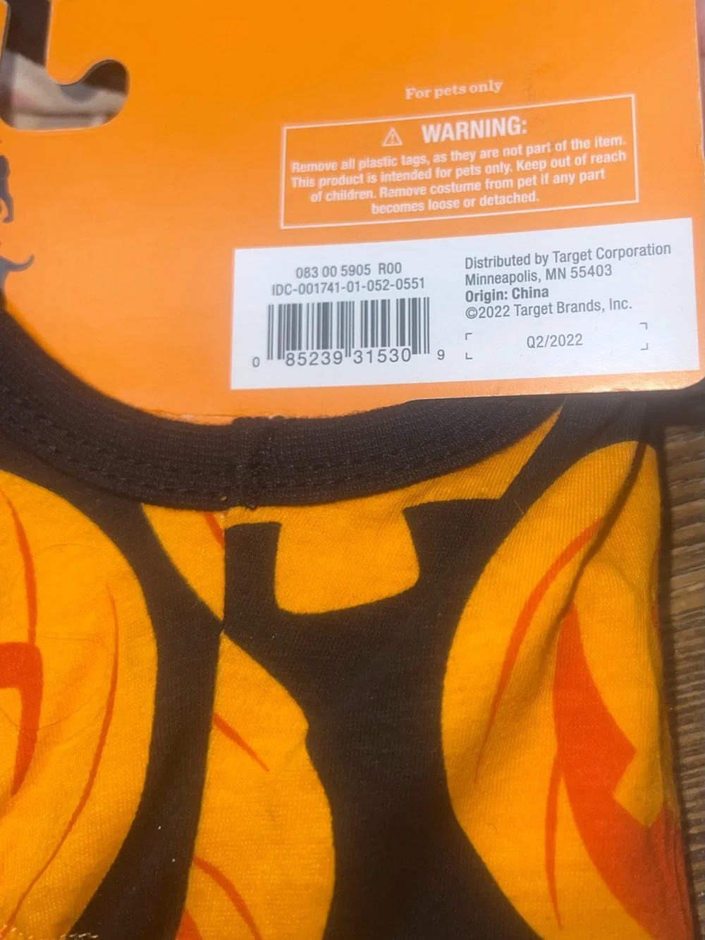 Hyde and Eek Dog/Cat Pumpkin Print Full-Body Pajama - S - New